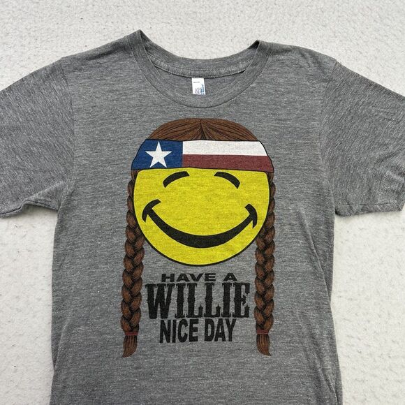 Willie Nelson Shirt Womens XS Gray Have A Willie Nice Day Short Sleeve Music - Picture 3 of 12